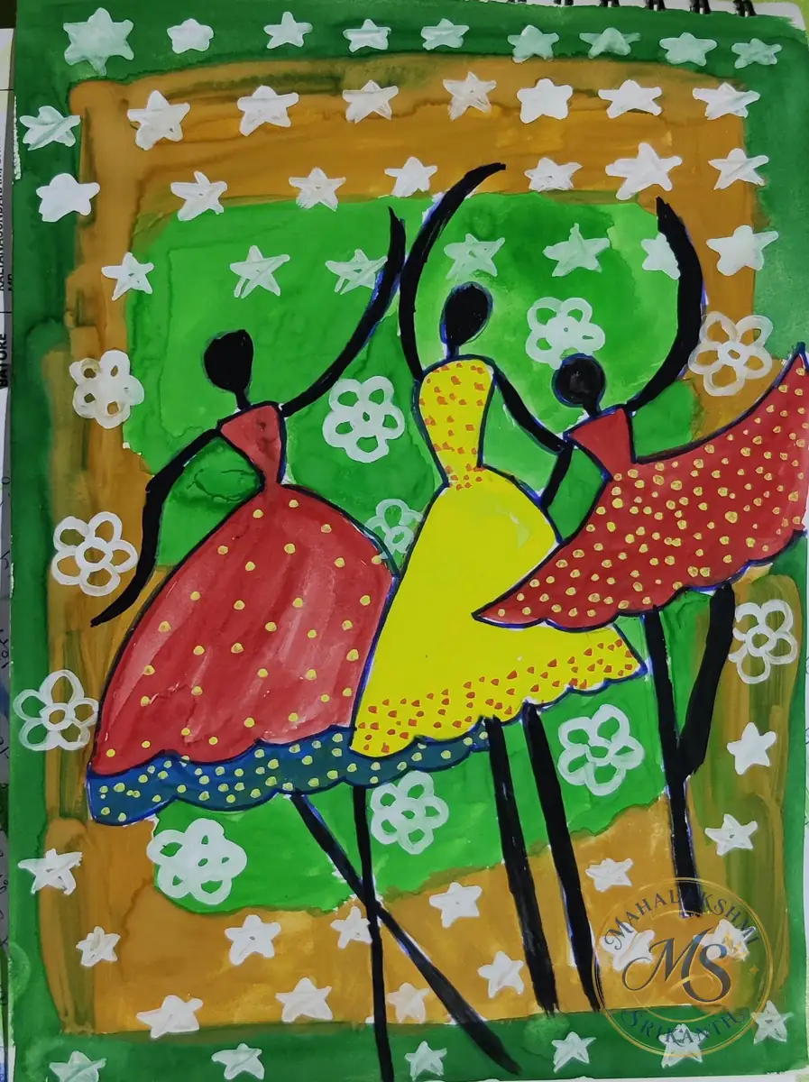 African Dancers — painting by Mahalakshmi Srikanth