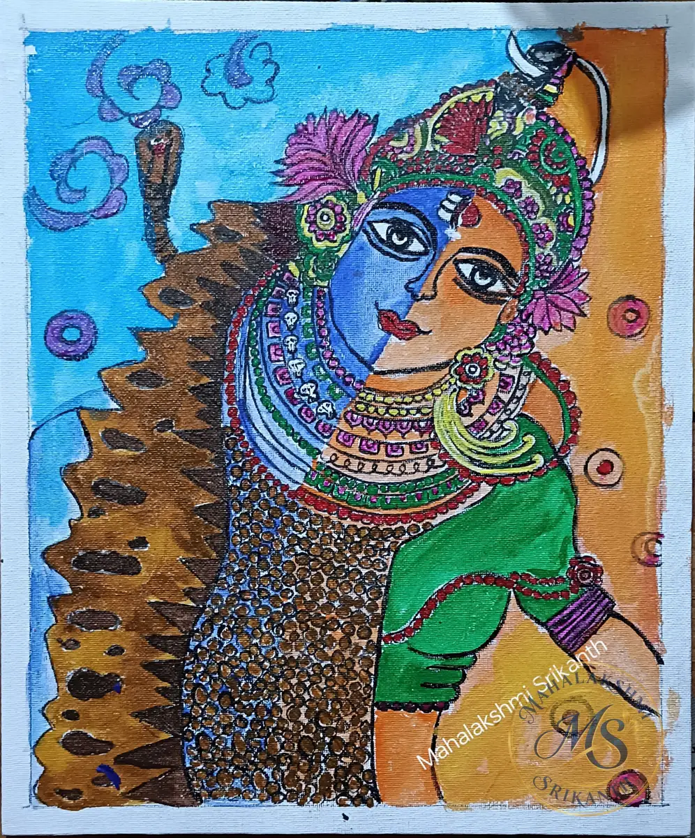 Ardhanarishvara Painting — painting by Mahalakshmi Srikanth