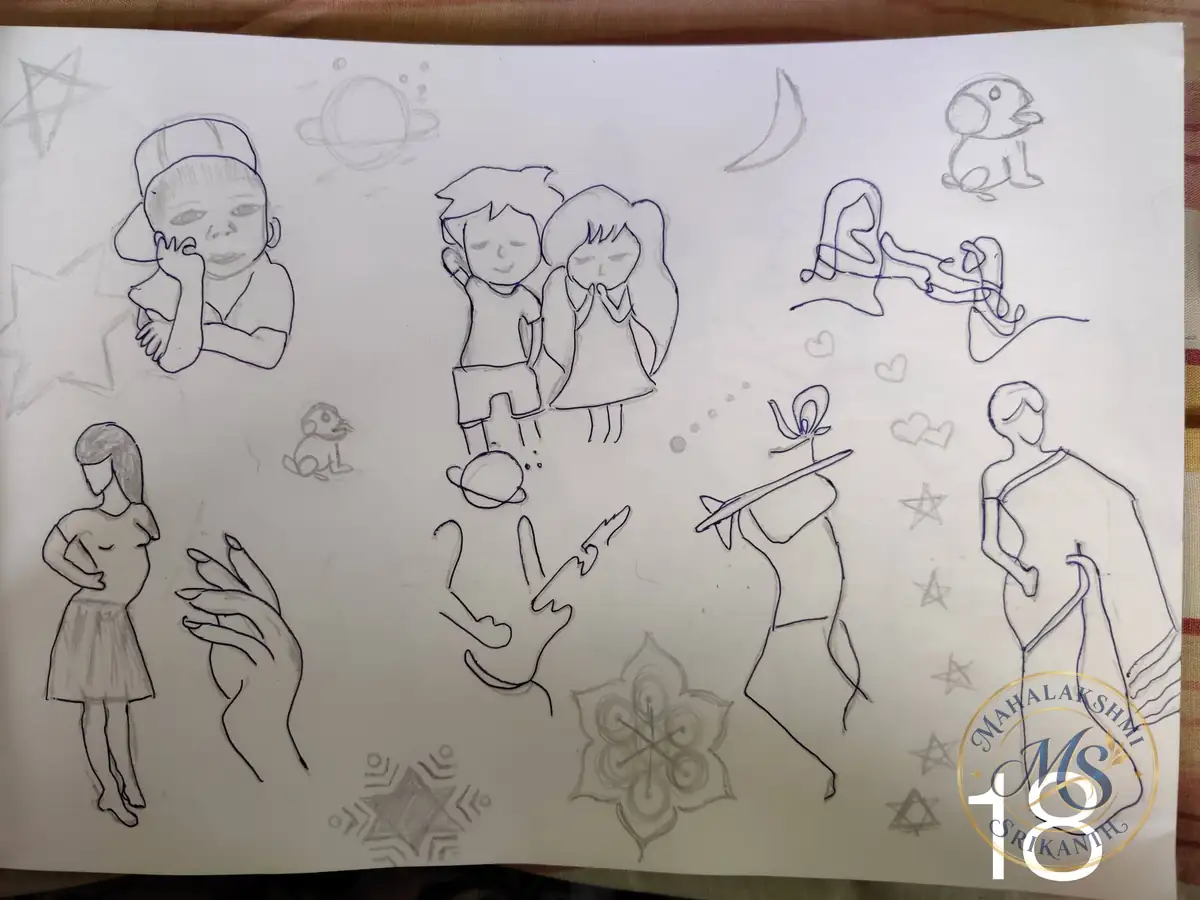 Assorted Figure Sketches Page — drawing by Mahalakshmi Srikanth