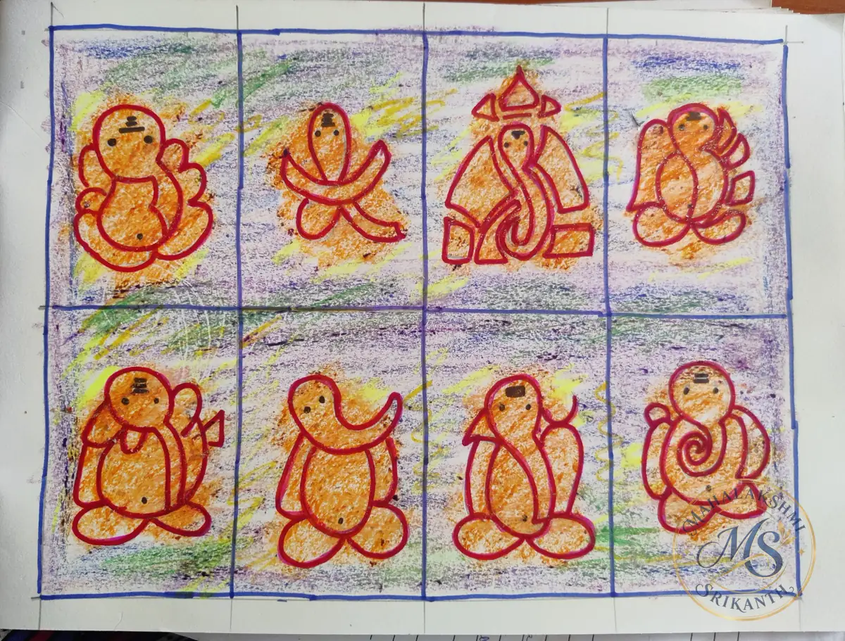 Astavinayak — painting by Mahalakshmi Srikanth