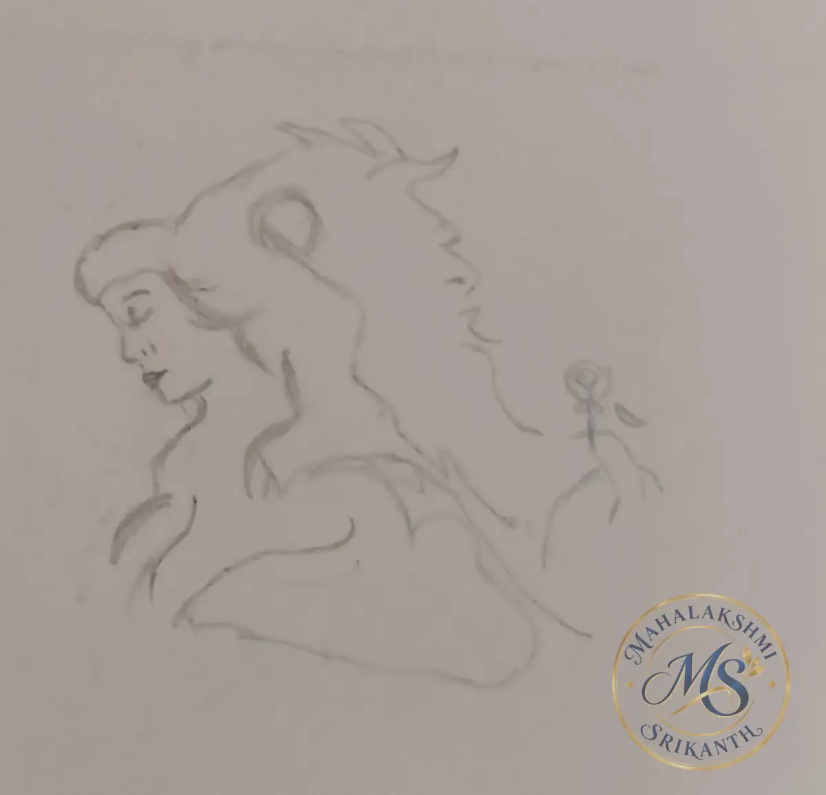 Beauty& Beast in One — drawing by Mahalakshmi Srikanth