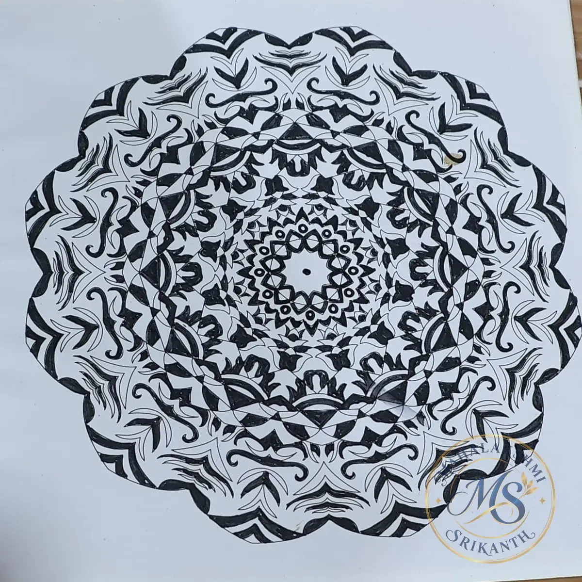 Black And White Mandala — mandala by Mahalakshmi Srikanth