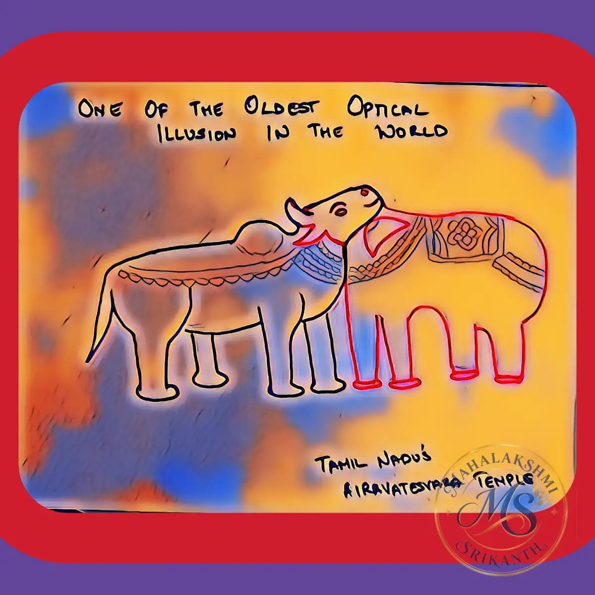 Bull Elephant Optical Illusion — drawing by Mahalakshmi Srikanth