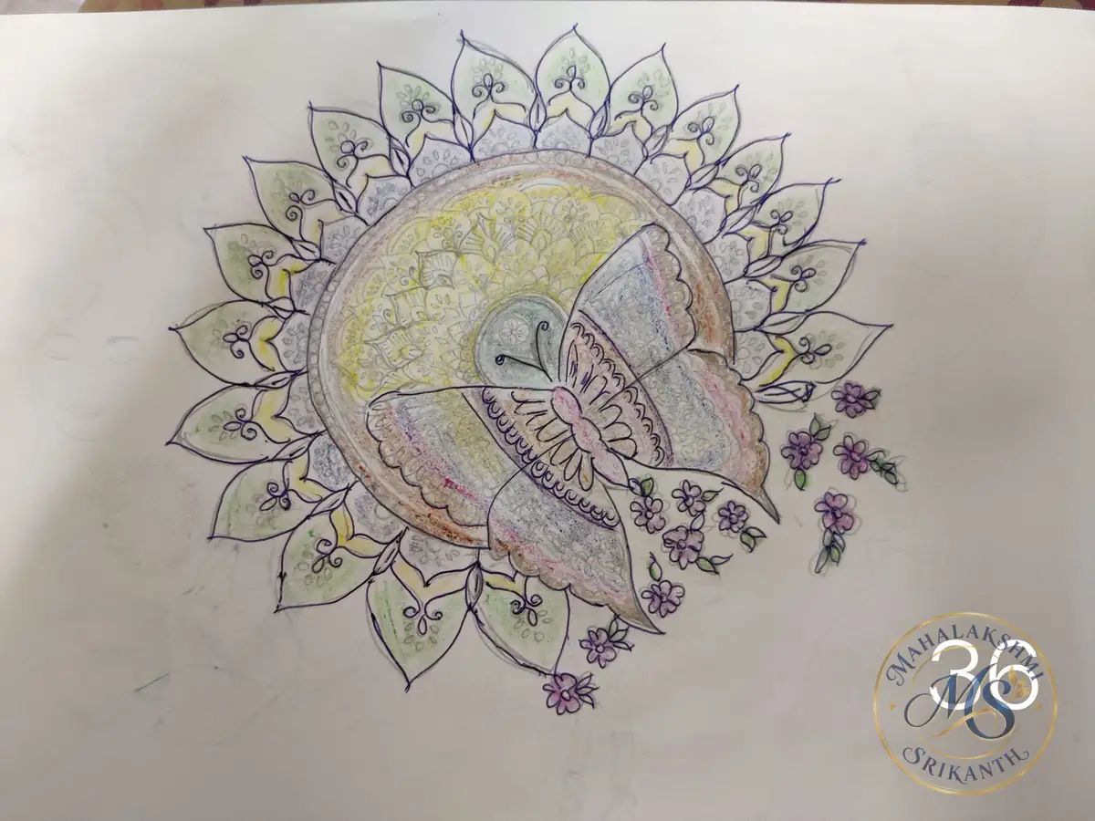 Butterfly Mandala Flower — mandala by Mahalakshmi Srikanth