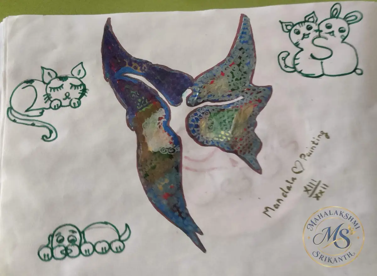 Butterfly Mandala With Cats — mandala by Mahalakshmi Srikanth