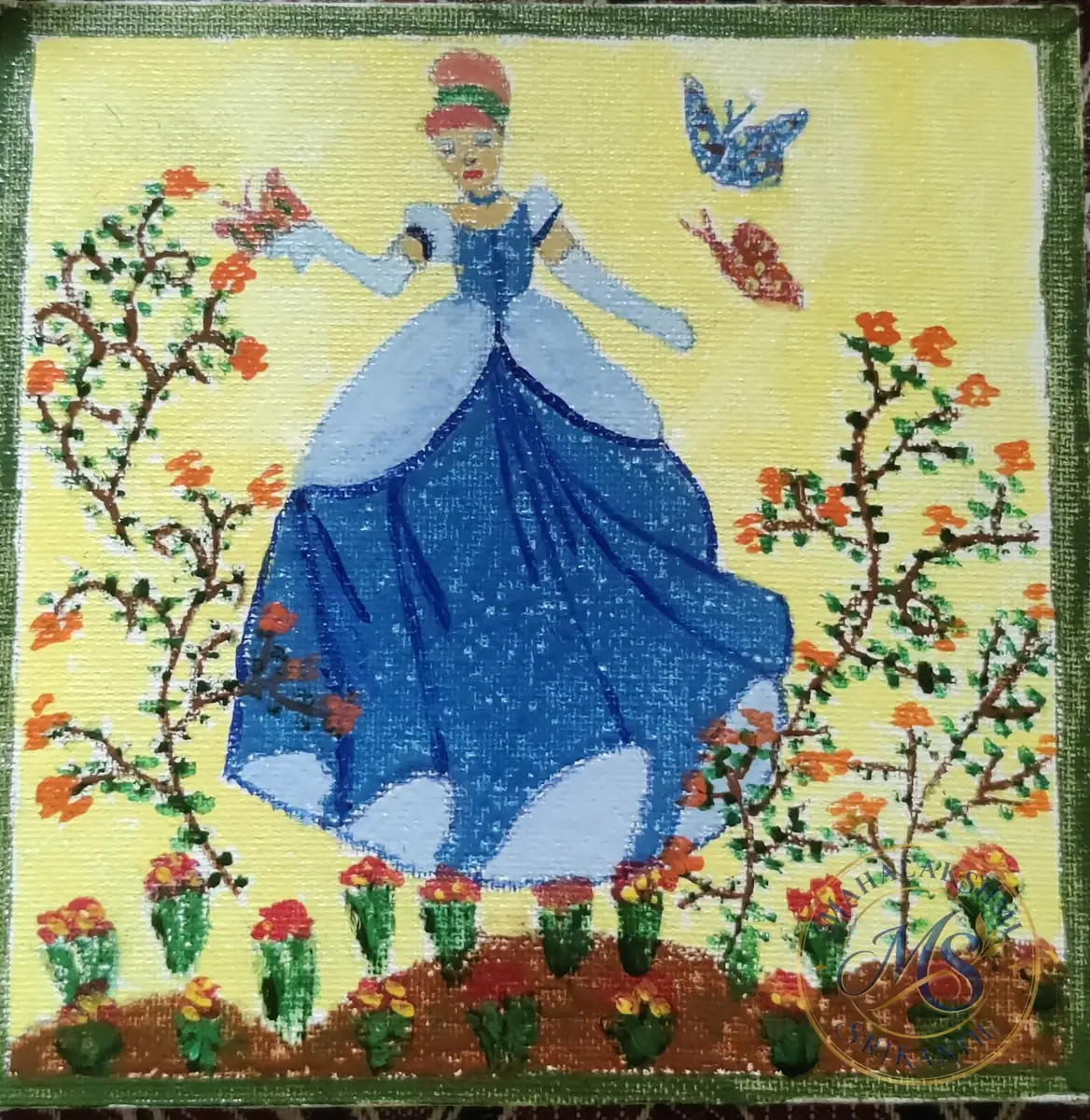 Cinderella In Garden — painting by Mahalakshmi Srikanth