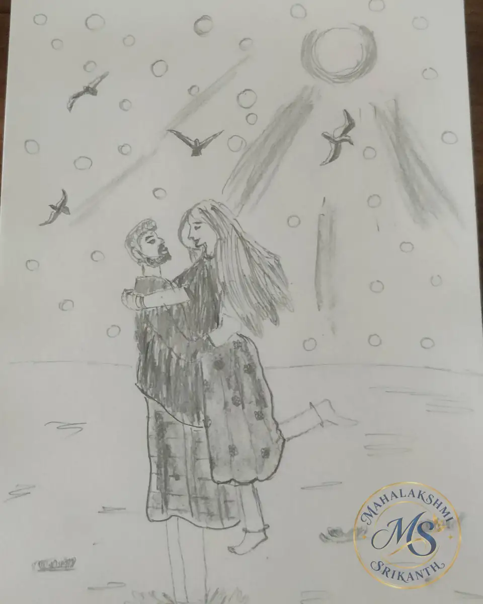 Couple Embracing Pencil Sketch — drawing by Mahalakshmi Srikanth