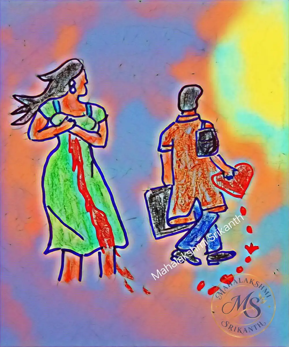 Couple Heartbreak Drawing — drawing by Mahalakshmi Srikanth