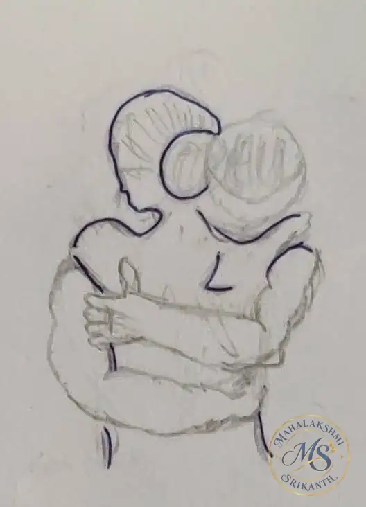 Couple Hugging Sketch — drawing by Mahalakshmi Srikanth