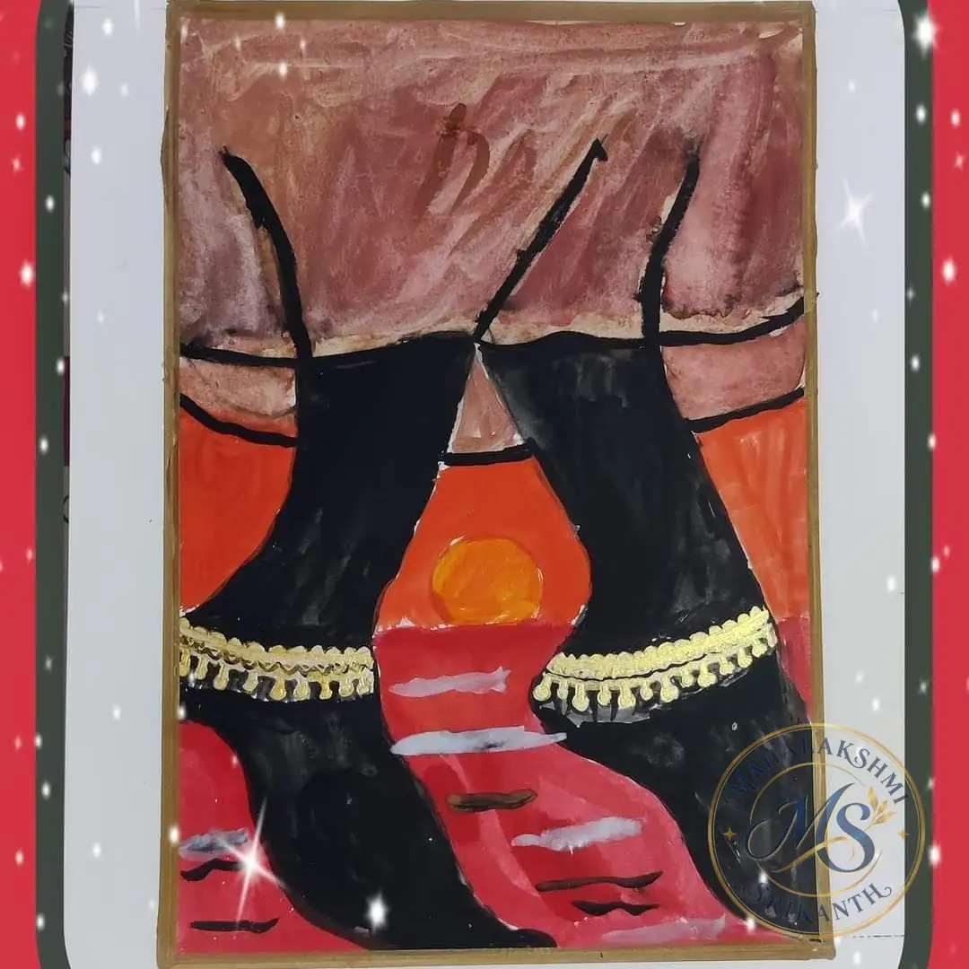 Dancer Legs With Sunset — painting by Mahalakshmi Srikanth