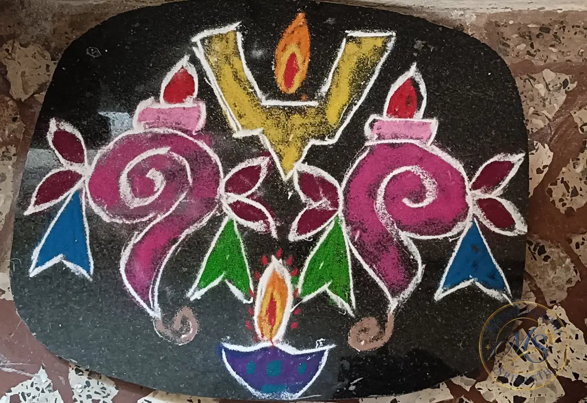 Shank Balaji Rangoli — rangoli by Mahalakshmi Srikanth
