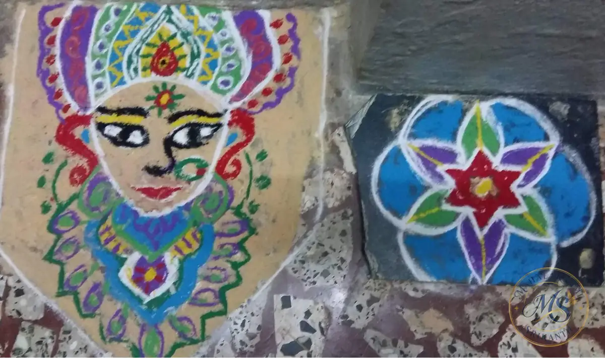 Durga Face Rangoli — rangoli by Mahalakshmi Srikanth