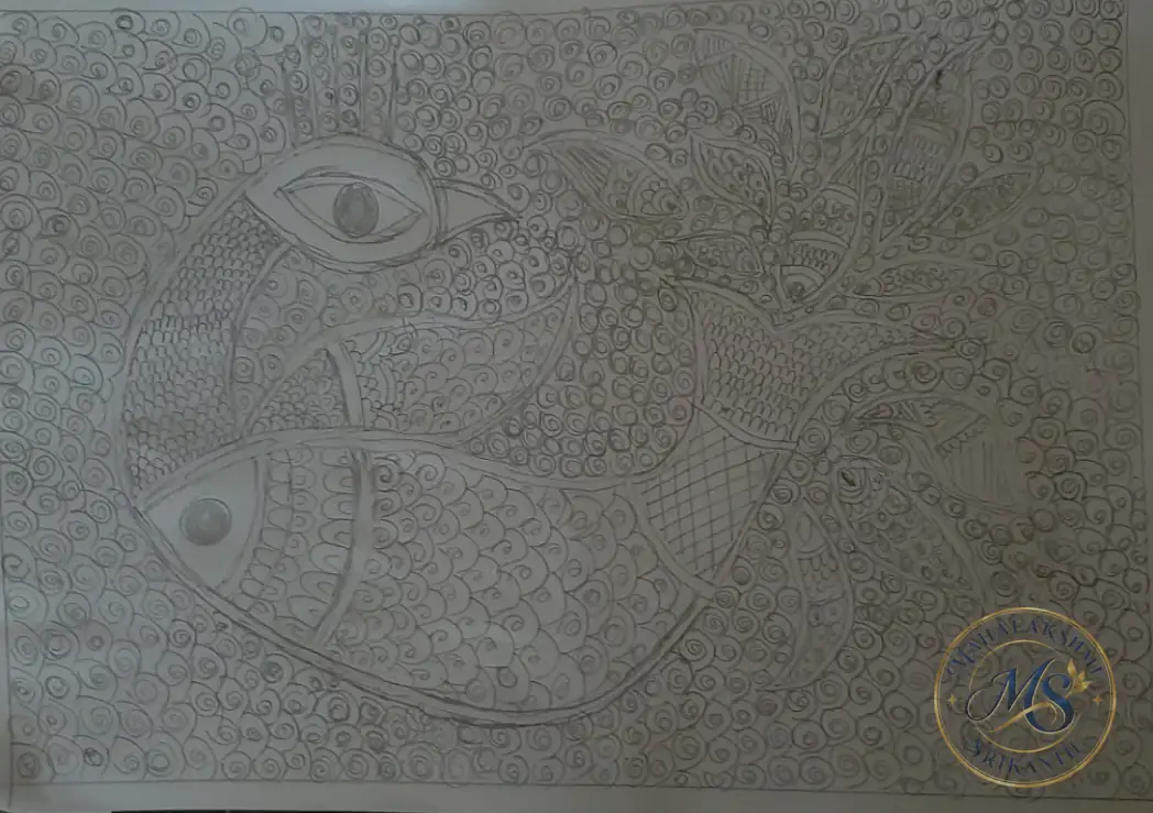 Fish Relief Texture Art — painting by Mahalakshmi Srikanth