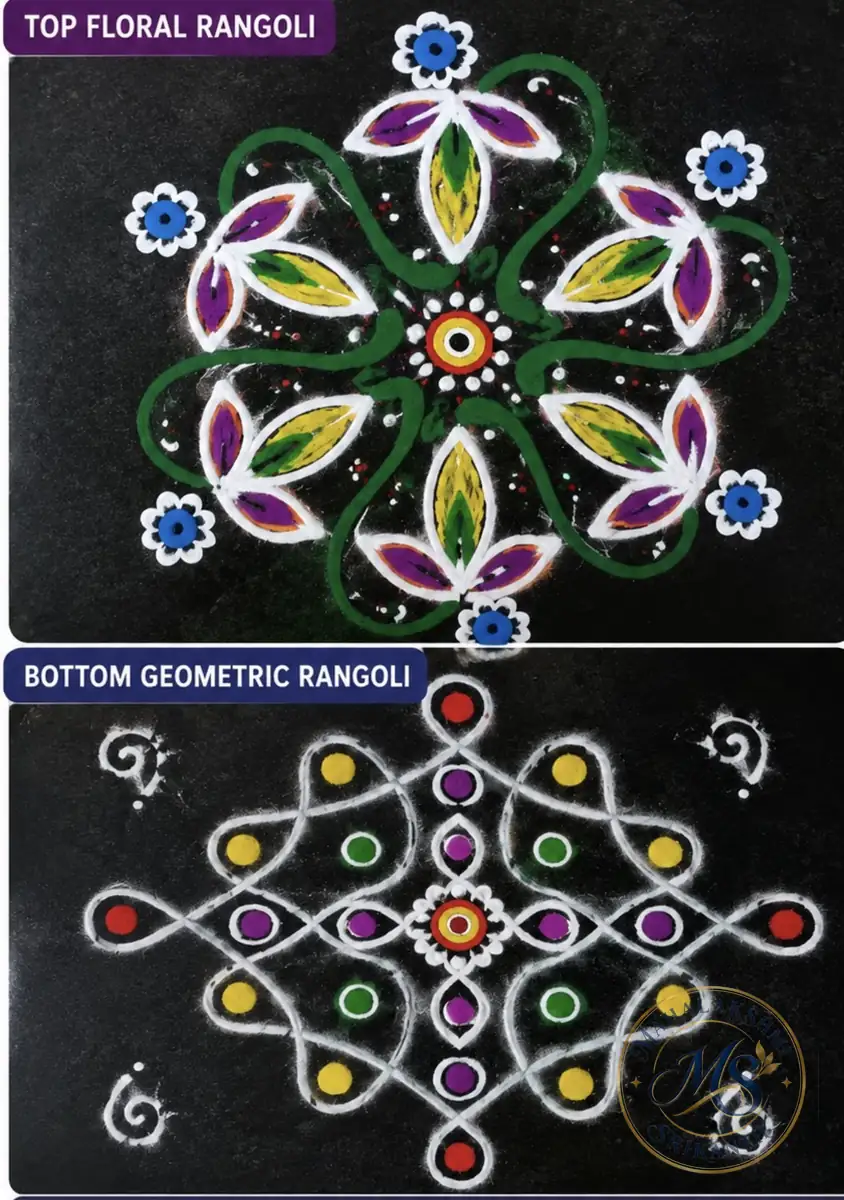 Floral And Geometric Rangoli — rangoli by Mahalakshmi Srikanth