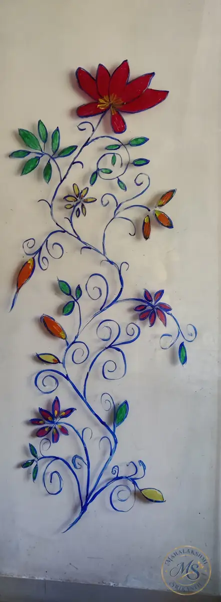 Floral Vine Wall Glass Painting Art — painting by Mahalakshmi Srikanth