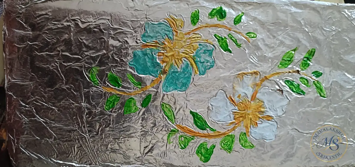 Alumium Foil Relief Flowers Art — painting by Mahalakshmi Srikanth
