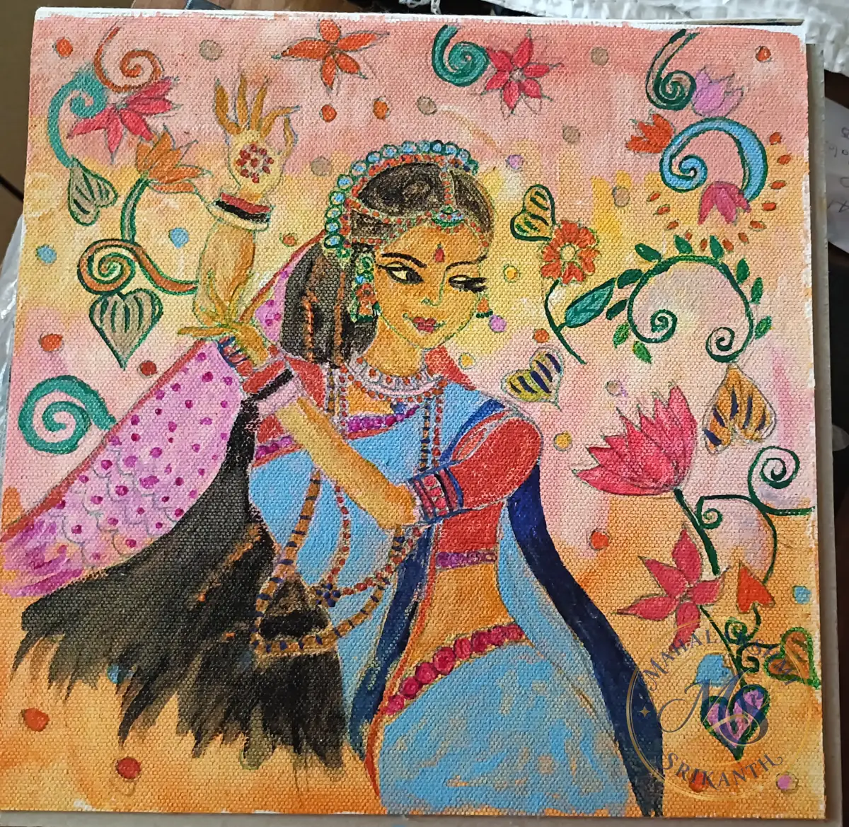 Folk Dancer — painting by Mahalakshmi Srikanth