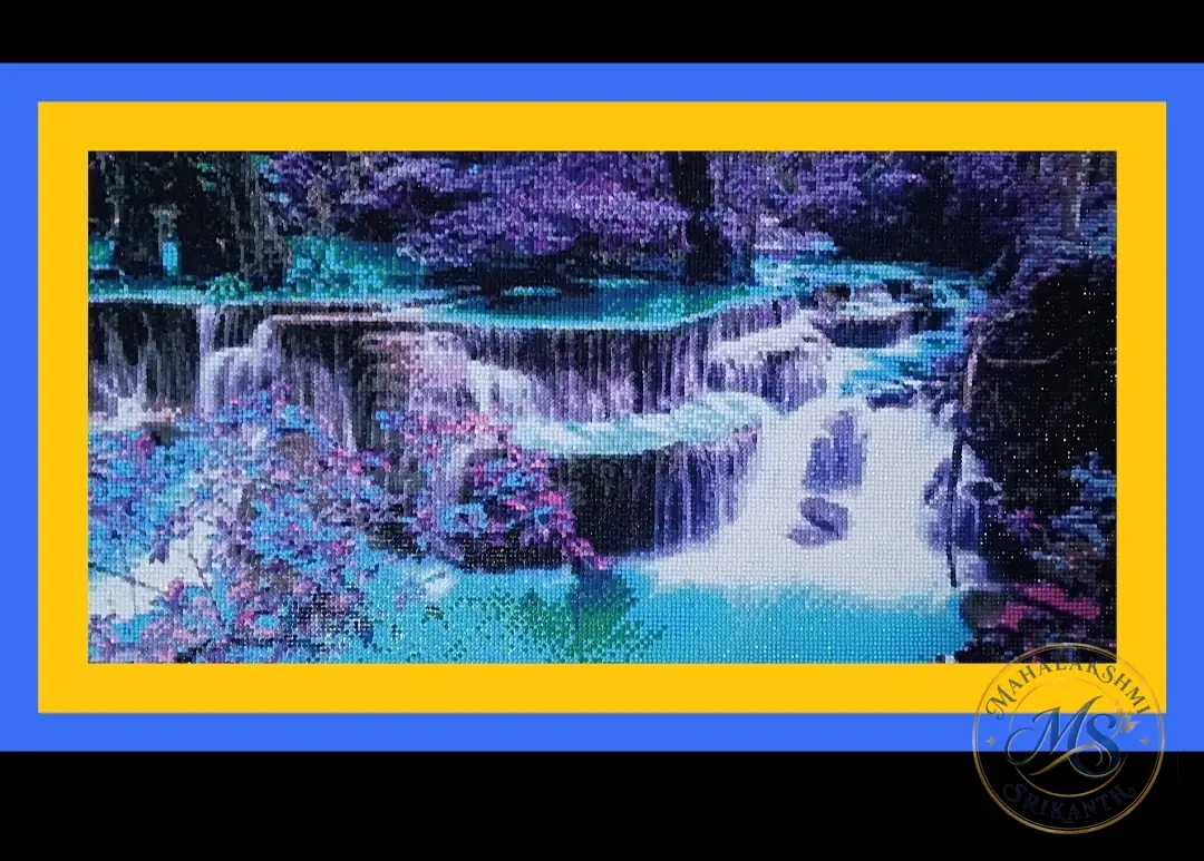 Forest & Waterfall Diamond Painting — painting by Mahalakshmi Srikanth