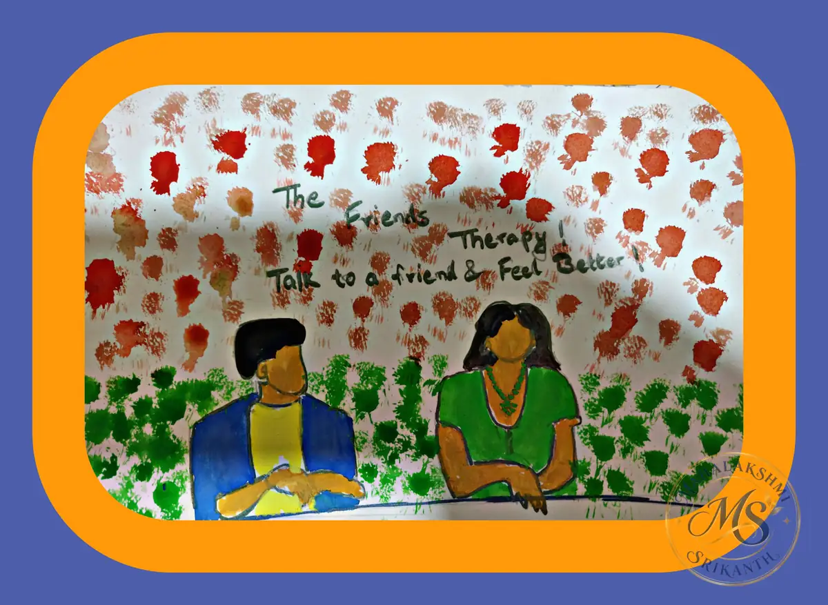 Friends Therapy Quote Painting — painting by Mahalakshmi Srikanth