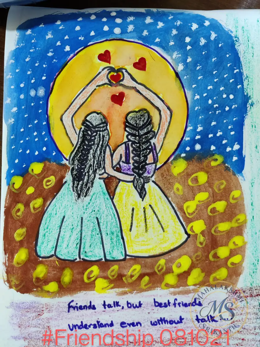Friendship Heart Drawing — drawing by Mahalakshmi Srikanth