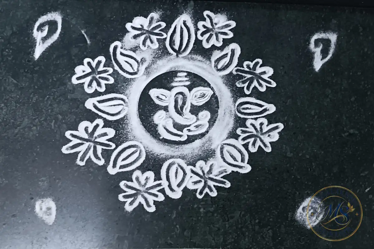 Ganesha Flower Kolam — rangoli by Mahalakshmi Srikanth