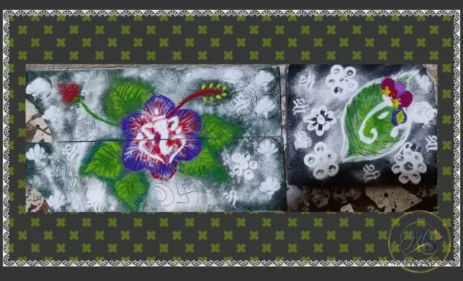 Ganesha Flower Rangoli — rangoli by Mahalakshmi Srikanth