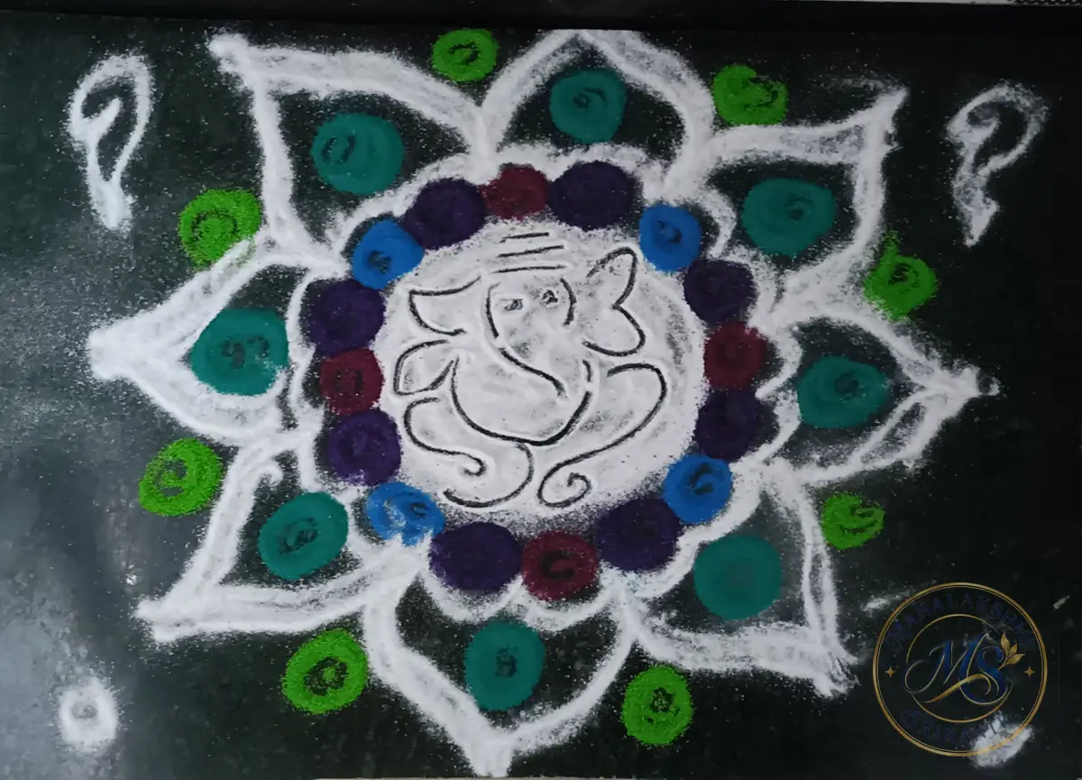 Ganesha Lotus Rangoli — rangoli by Mahalakshmi Srikanth