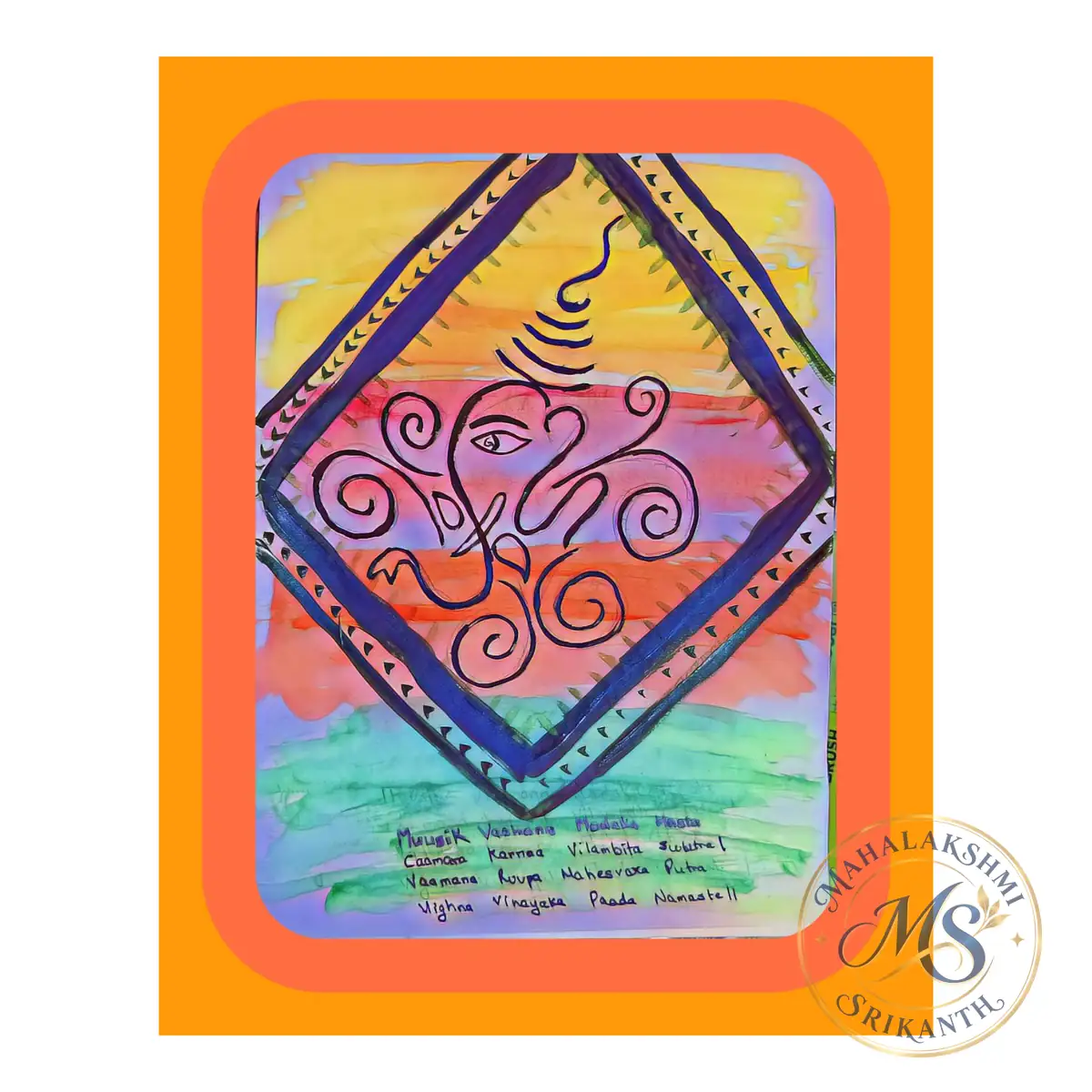 Ganesha Names Diamond Painting — painting by Mahalakshmi Srikanth