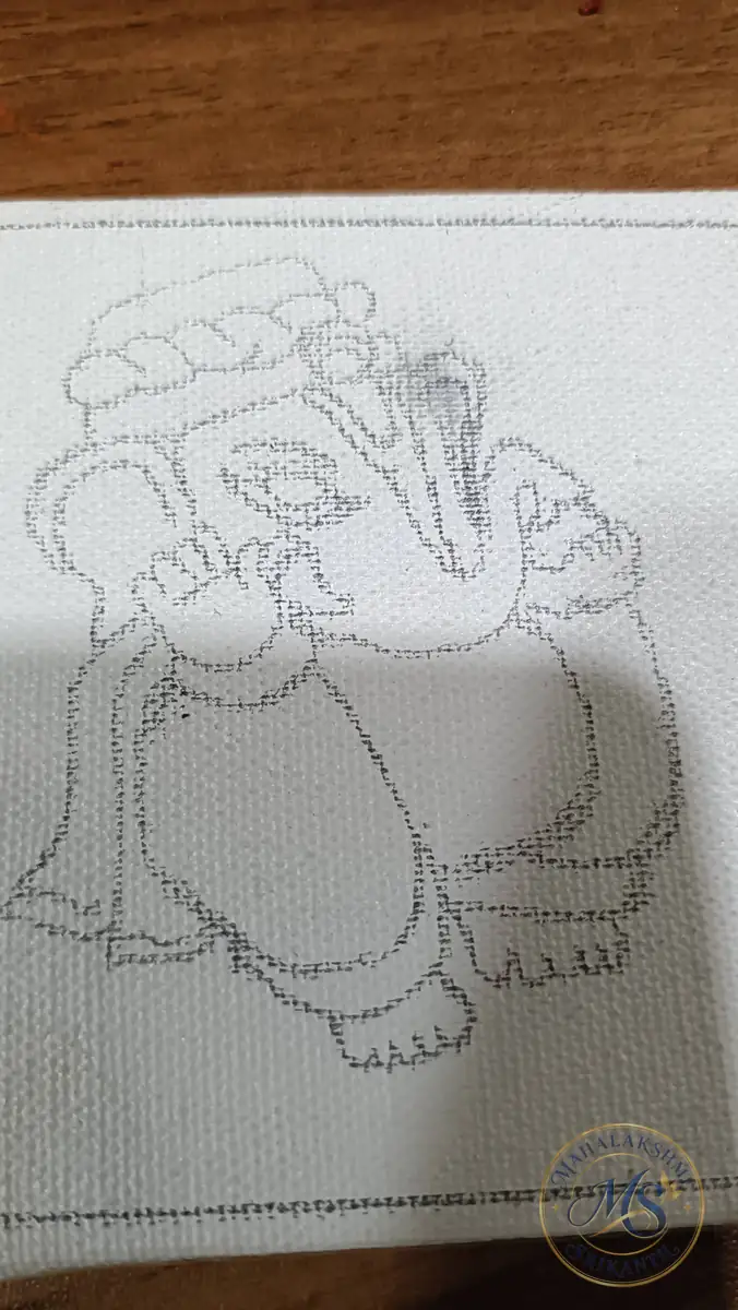 Ganesha Outline On Canvas — drawing by Mahalakshmi Srikanth