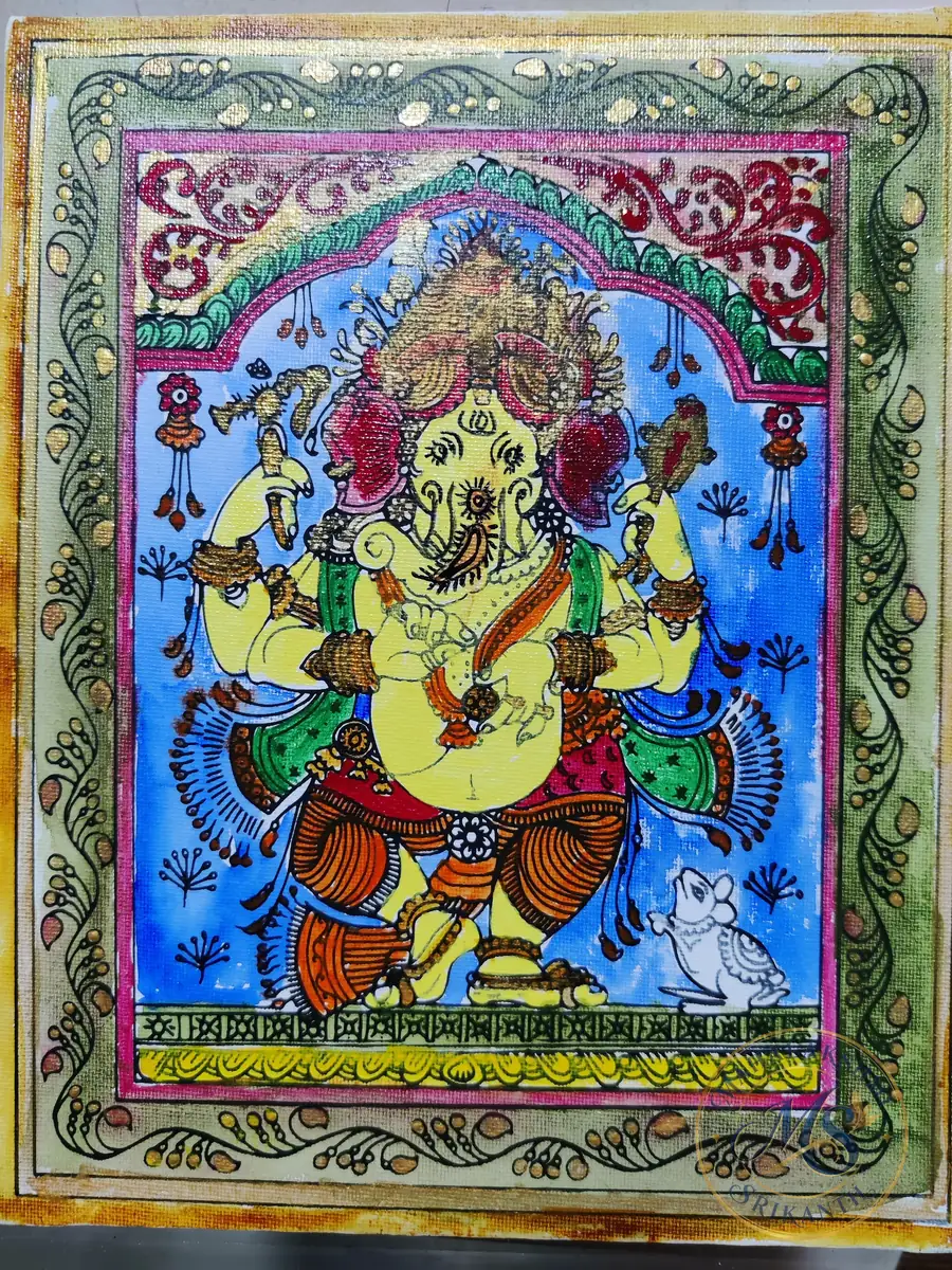 Ganesha Pattachitra Style Painting — painting by Mahalakshmi Srikanth