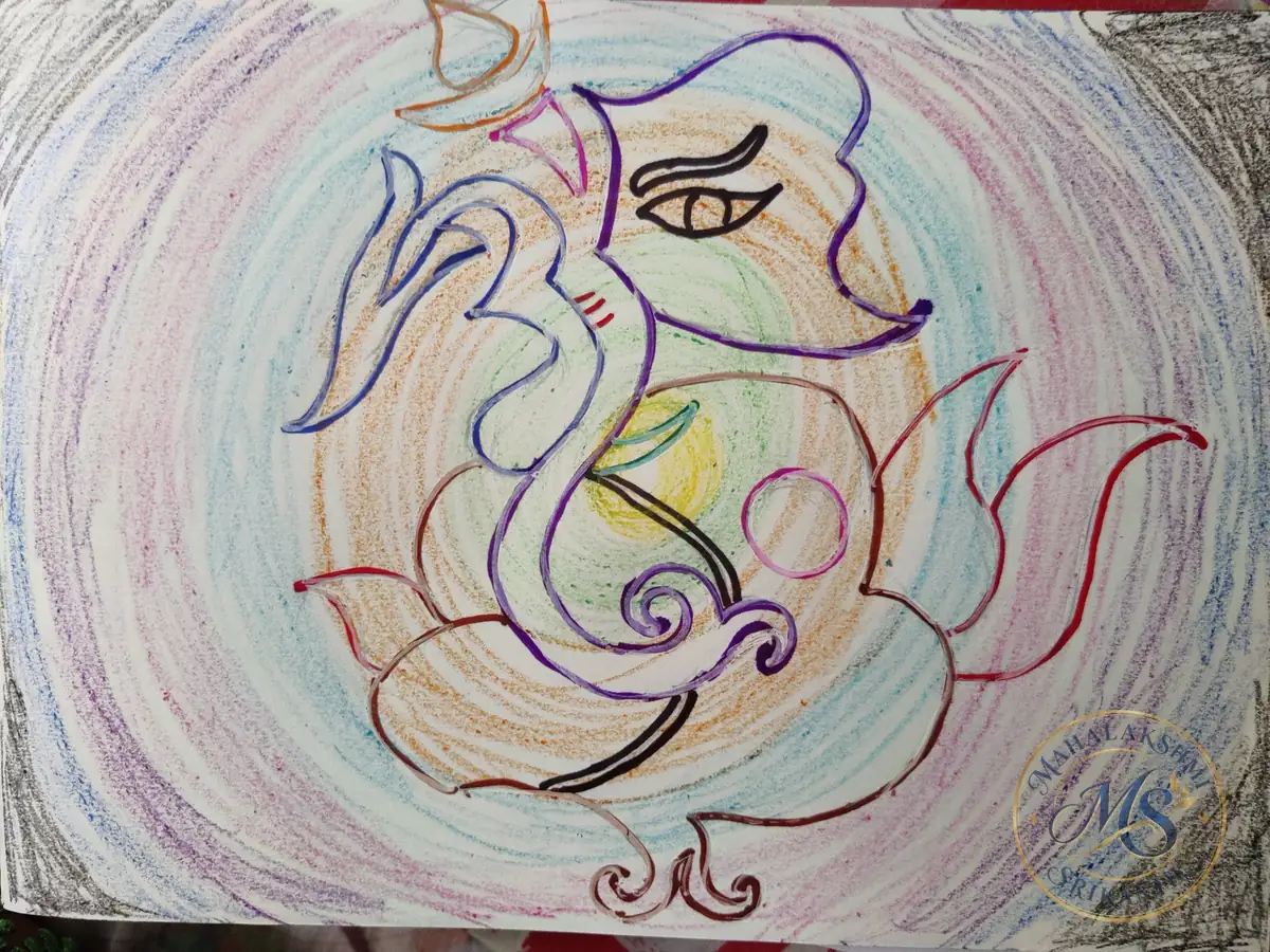 Ganesha Spiral Zentangle — drawing by Mahalakshmi Srikanth