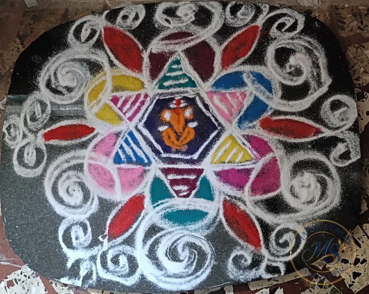 Ganesha Star Rangoli — rangoli by Mahalakshmi Srikanth