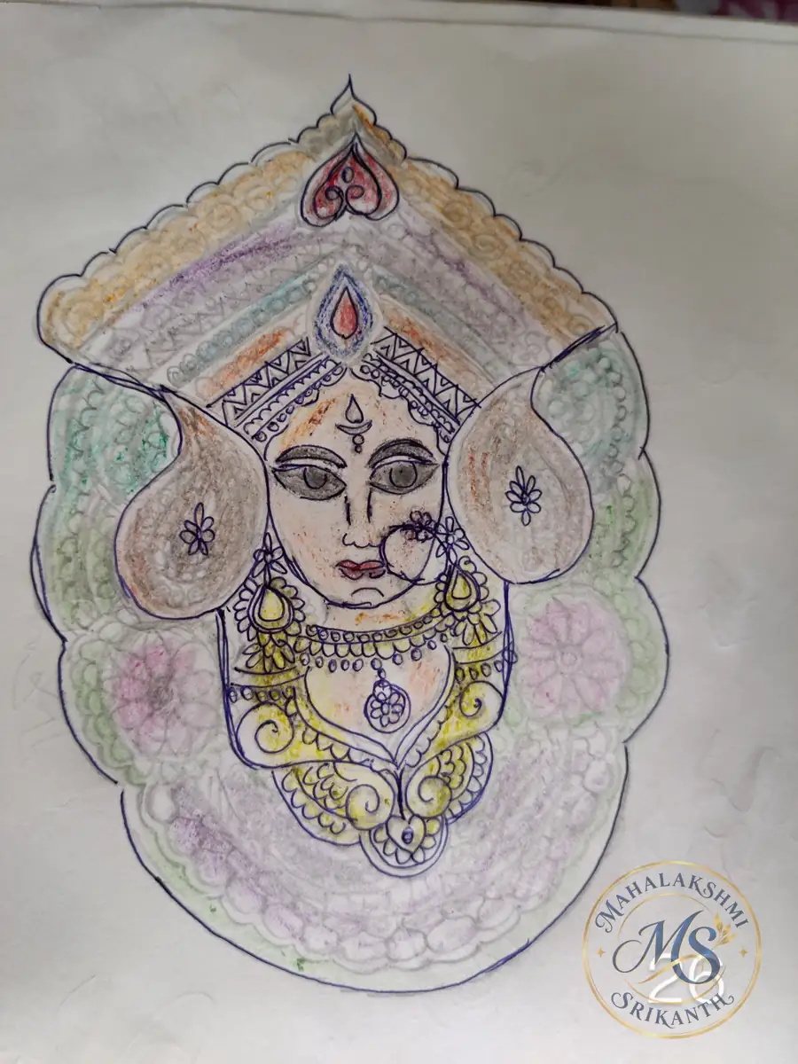 Goddess Face Drawing — drawing by Mahalakshmi Srikanth