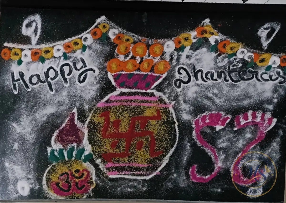 Happy Dhanteras Kalash Rangoli — rangoli by Mahalakshmi Srikanth