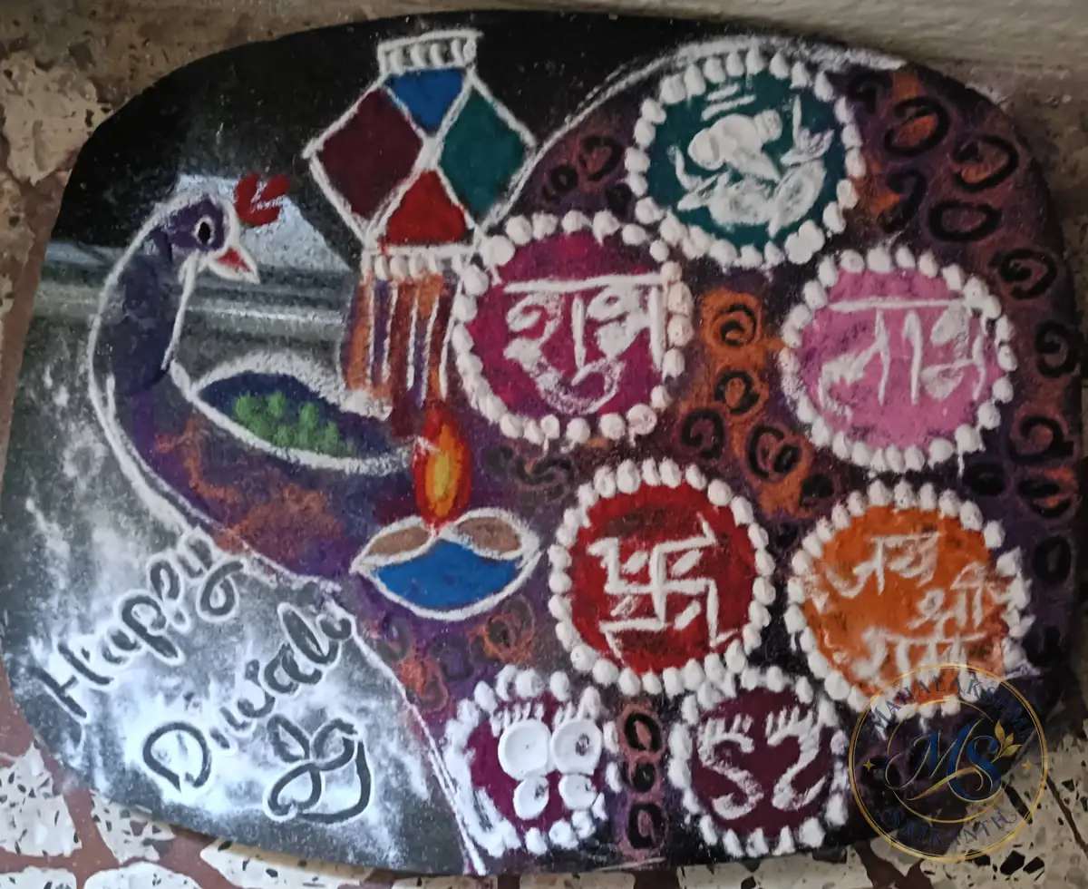 Happy Diwali Peacock Rangoli — rangoli by Mahalakshmi Srikanth