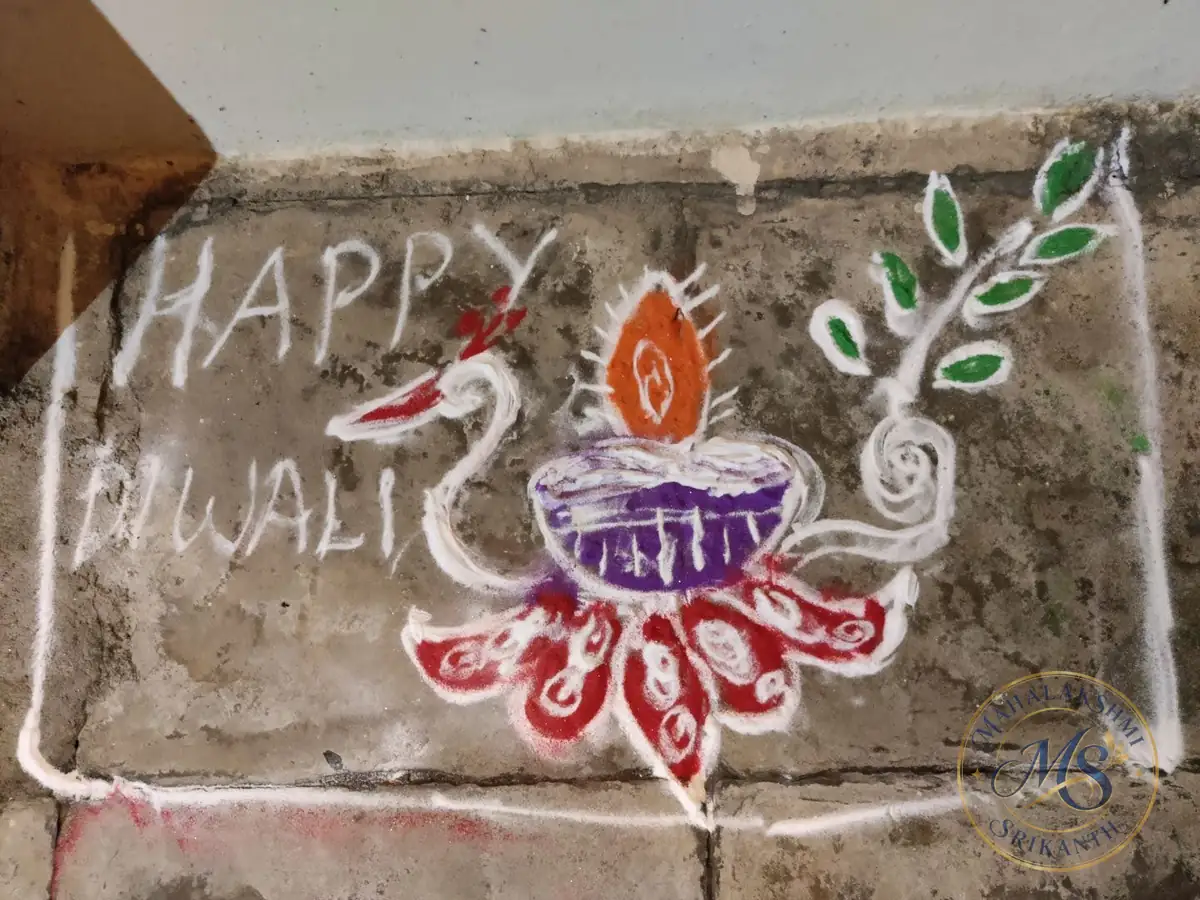 Happy Diwali Swan Rangoli — rangoli by Mahalakshmi Srikanth