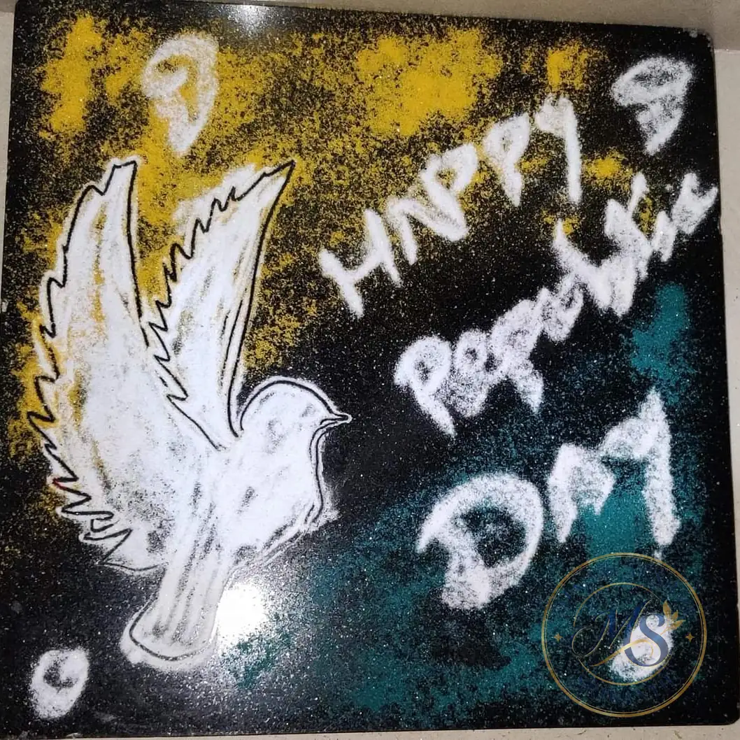 Happy Republic Day Dove Rangoli — rangoli by Mahalakshmi Srikanth