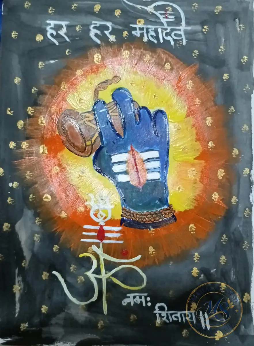 Har Har Mahadev Shiva Hand — painting by Mahalakshmi Srikanth