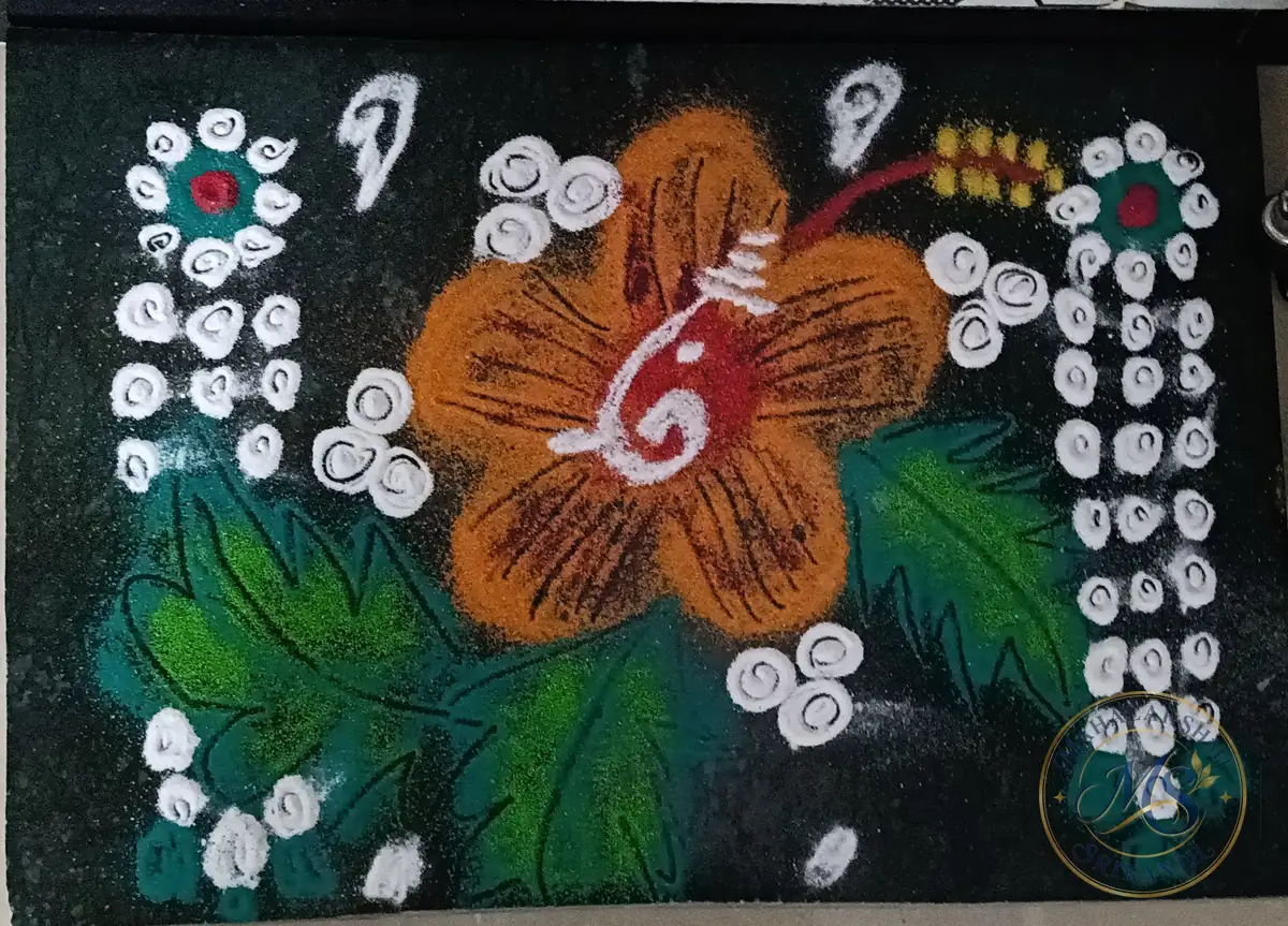 Ganesha in Hibicus Rangoli — rangoli by Mahalakshmi Srikanth