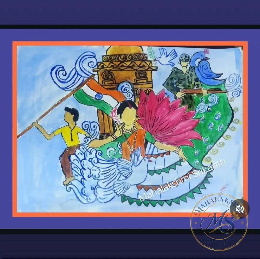 Indian Independence Tribute — painting by Mahalakshmi Srikanth