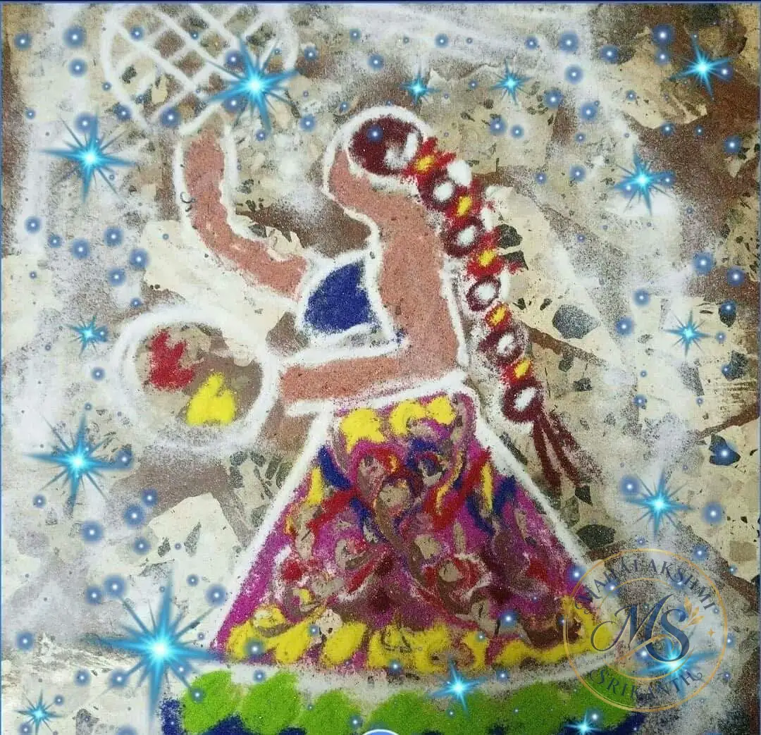 Kadva Chauth — rangoli by Mahalakshmi Srikanth
