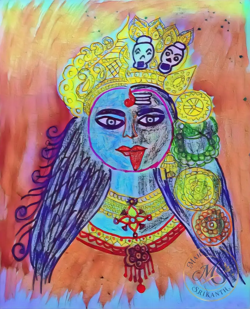 Kali Face Drawing — drawing by Mahalakshmi Srikanth
