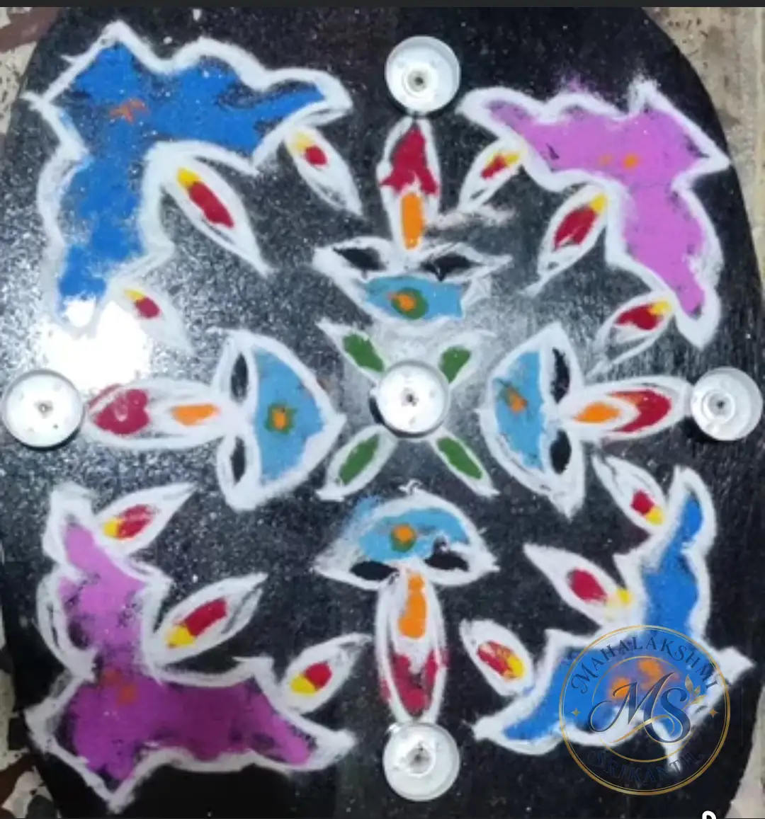 Kartigai Deepam Kolam Post — rangoli by Mahalakshmi Srikanth