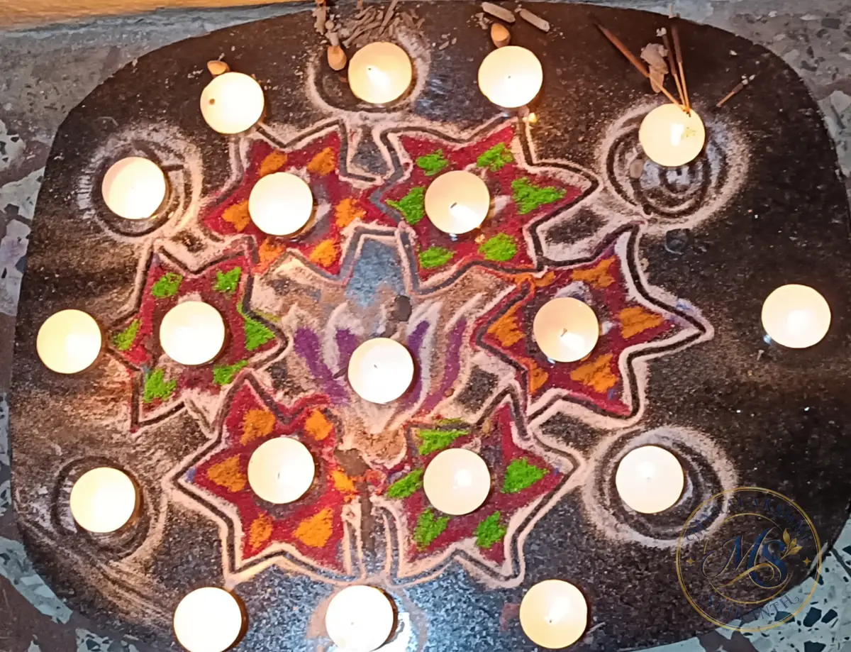 Kartigai Rangoli — rangoli by Mahalakshmi Srikanth