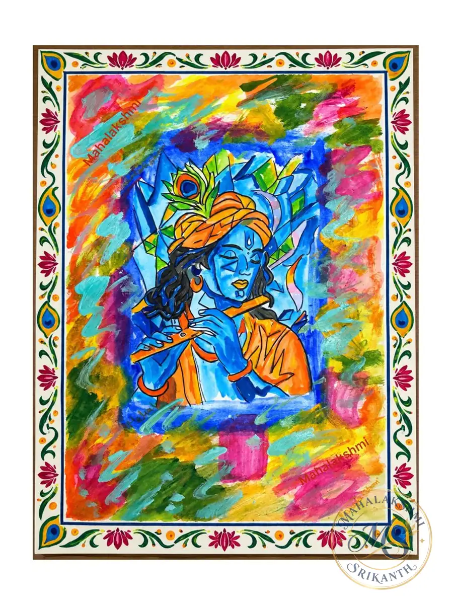 Krishna Playing Flute — painting by Mahalakshmi Srikanth