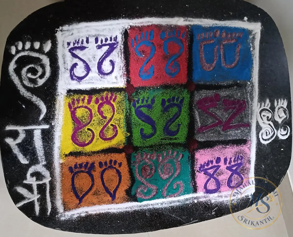 Lakshmi Footprints Rangoli — rangoli by Mahalakshmi Srikanth