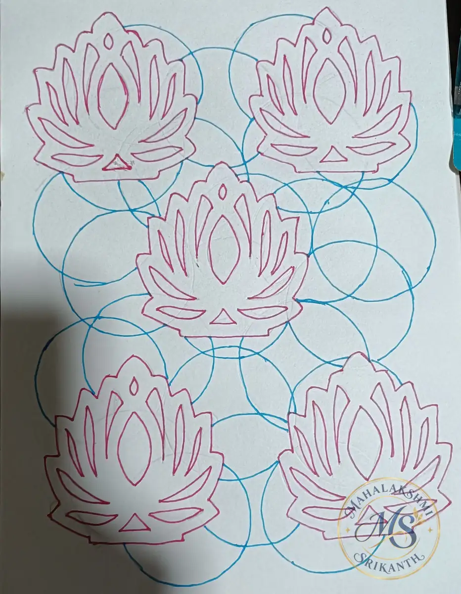 Lotus Pattern Drawing — drawing by Mahalakshmi Srikanth