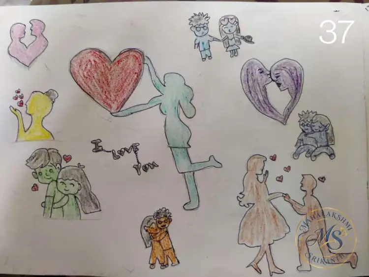 Love Couples Drawing Page — drawing by Mahalakshmi Srikanth