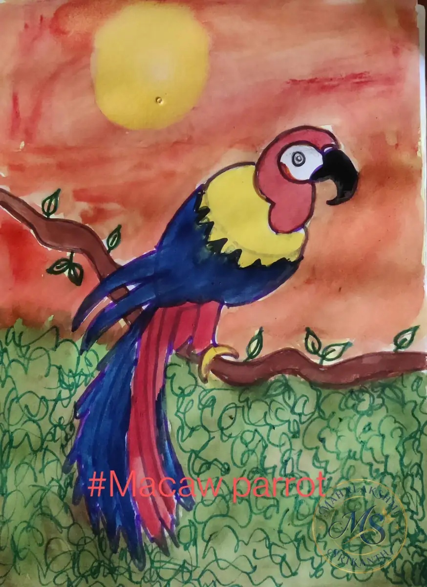 Macaw Parrot Painting — painting by Mahalakshmi Srikanth