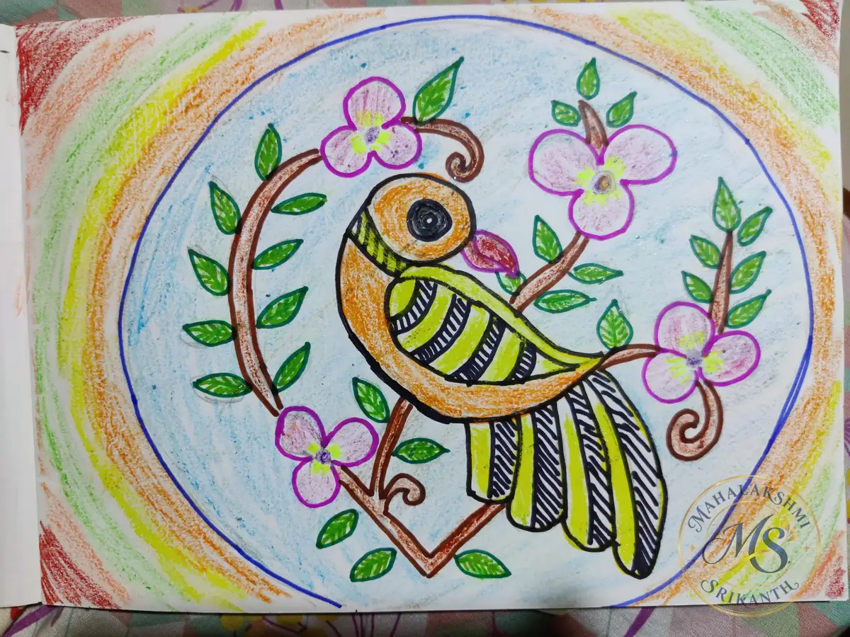 Madhubani — drawing by Mahalakshmi Srikanth